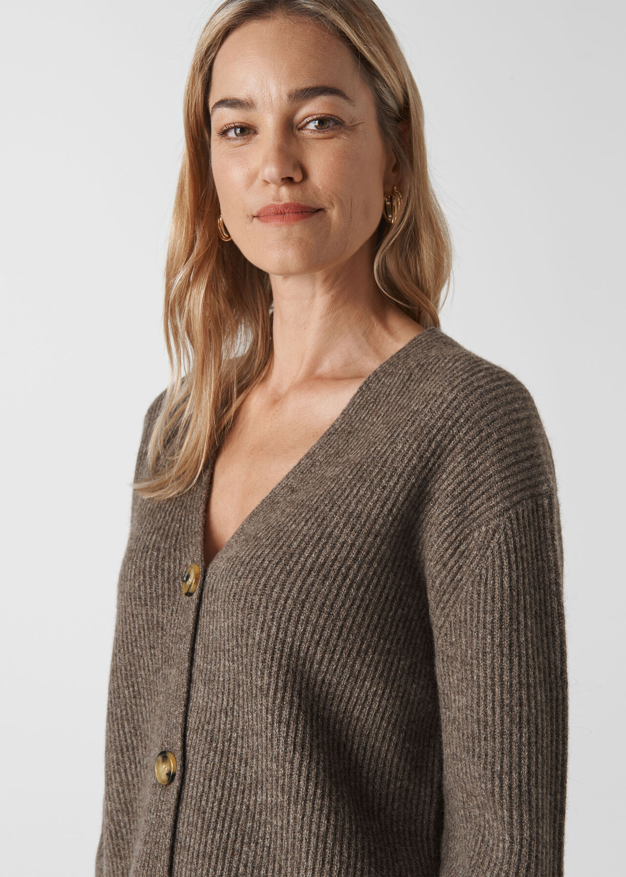 Oatmeal Chunky Ribbed Cardigan, WHISTLES