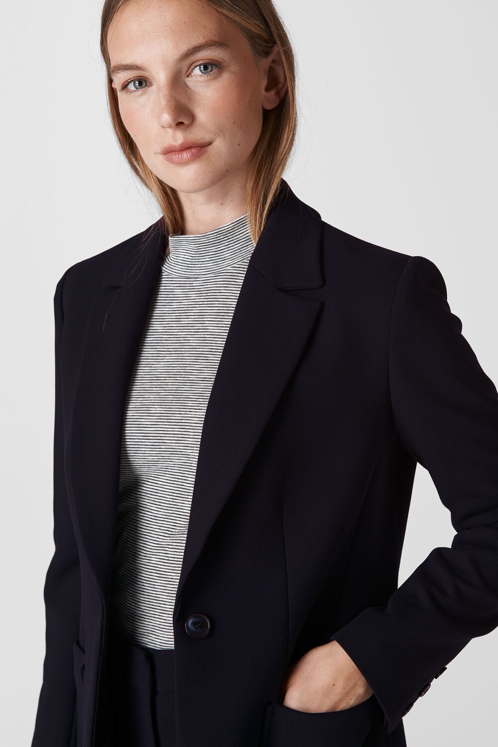 Relaxed Patch Pocket Jacket Navy