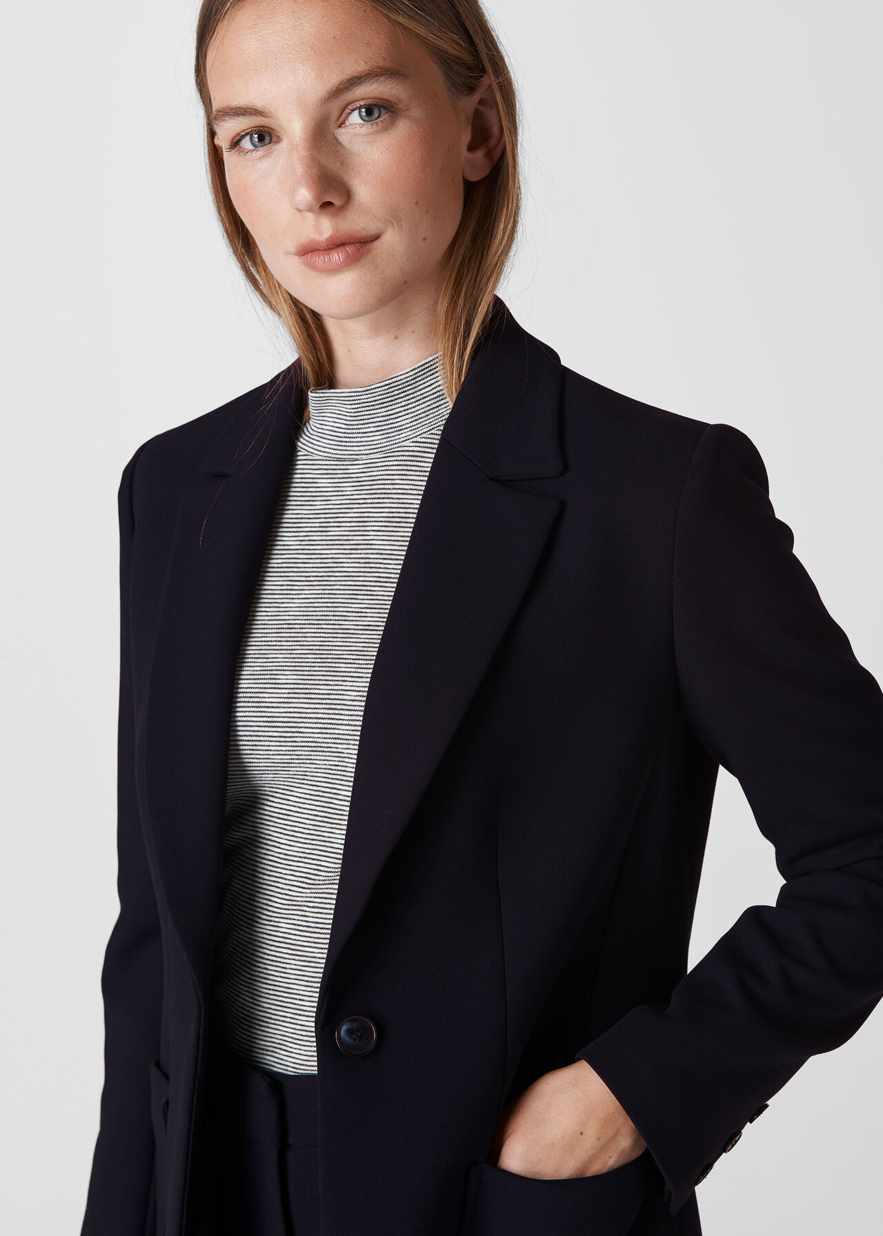 Relaxed Patch Pocket Jacket Navy
