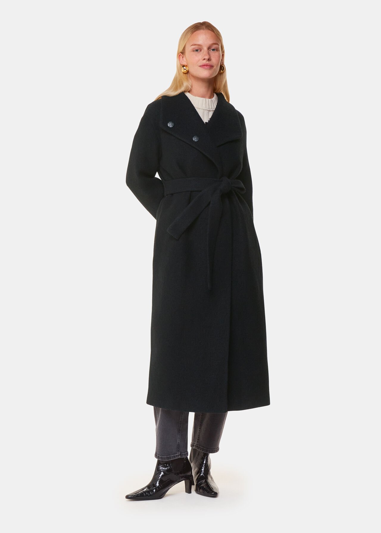 Whistles Morgan Funnel Neck Coat Whistles Morgan Funnel Neck Coat