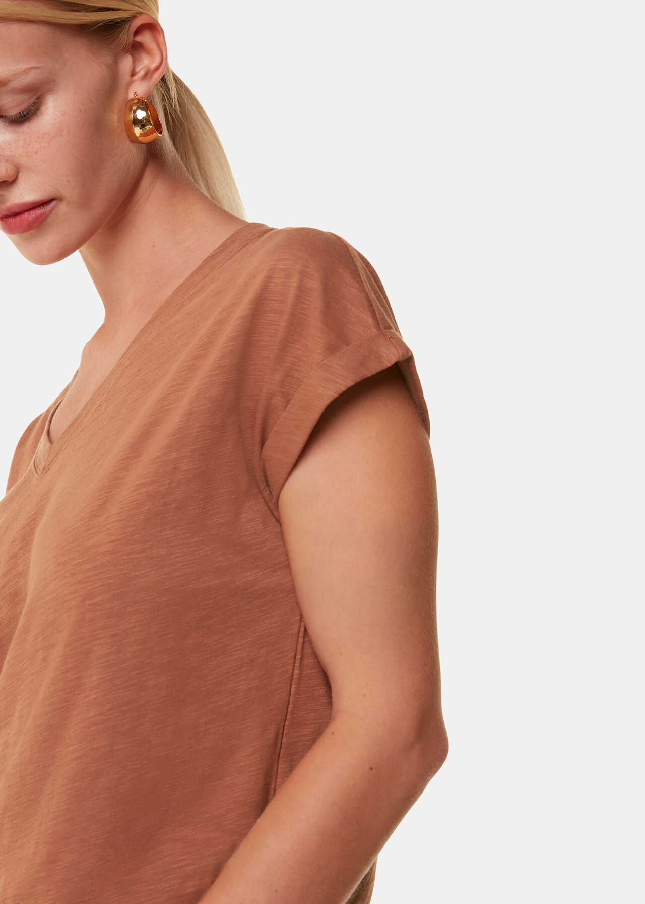 Willa V-Neck Cap Sleeve Tee