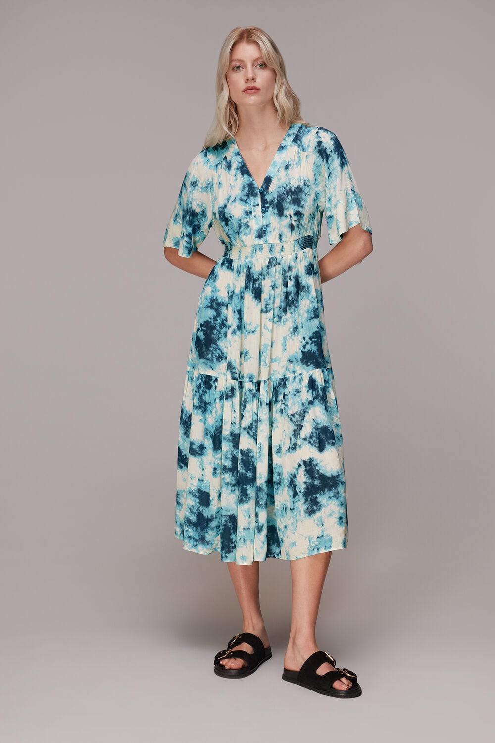 Blue Bella Tie Dye Midi Dress
