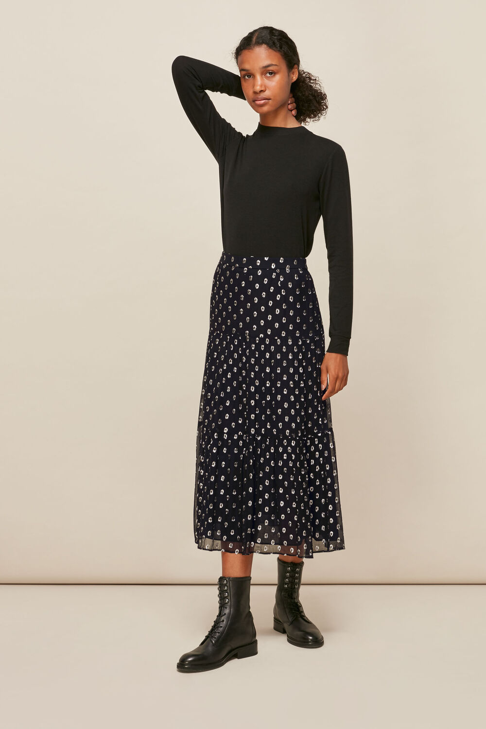 Metallic Dobby Skirt