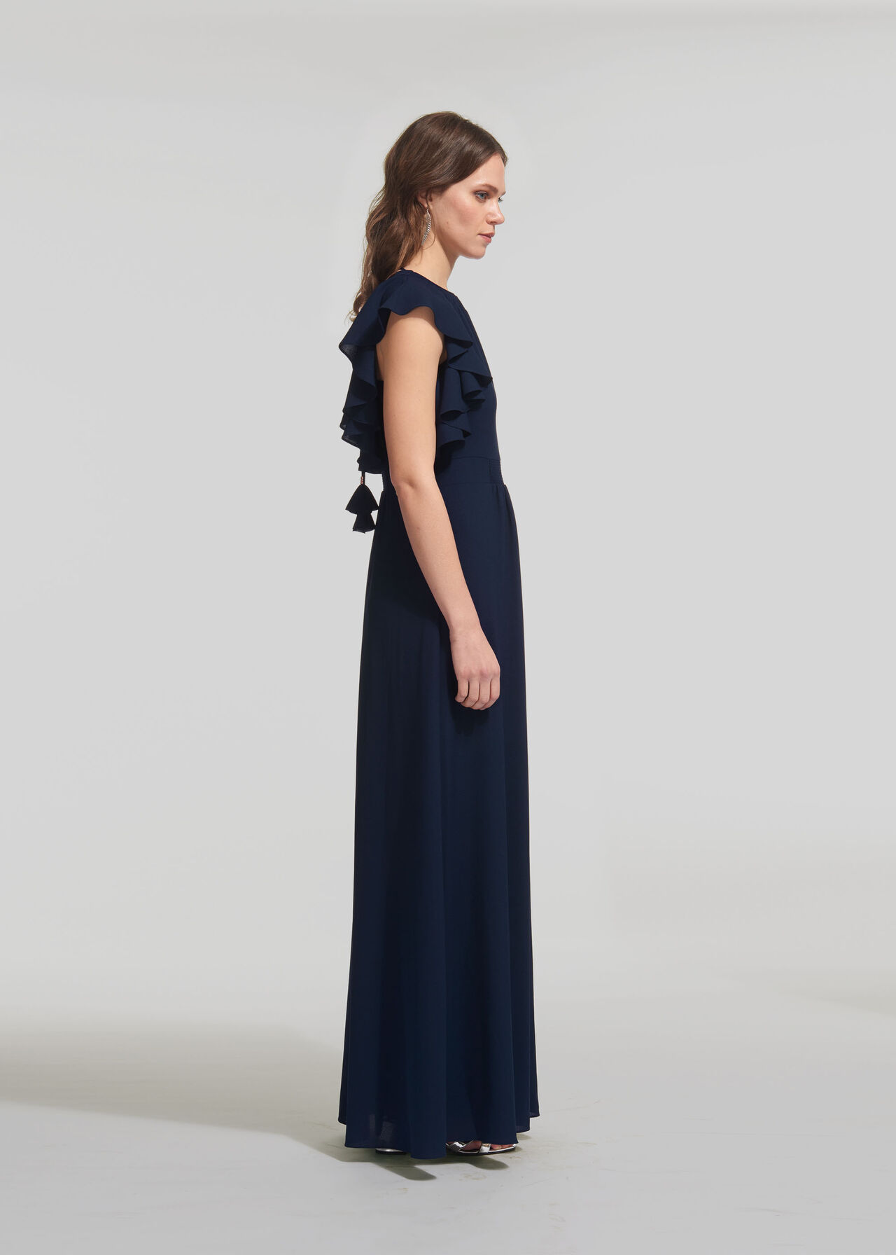 Zyta Frill Maxi Dress Navy