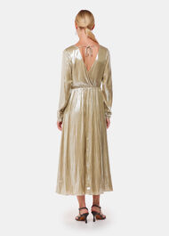 Metallic Wrap Front Dress