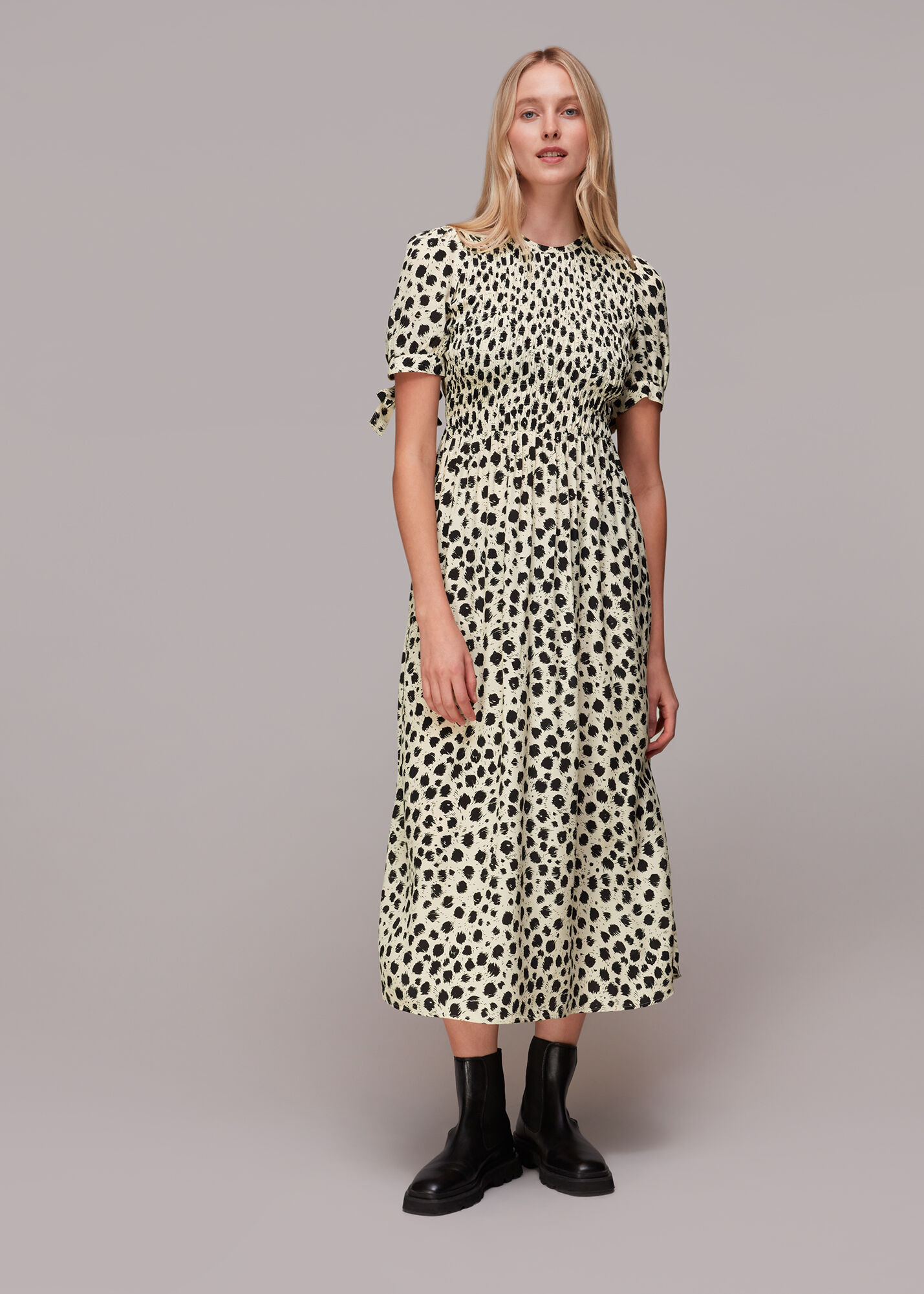 Dalmation shop print dress