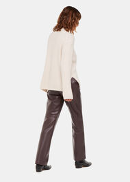 Flat Front Leather Trousers