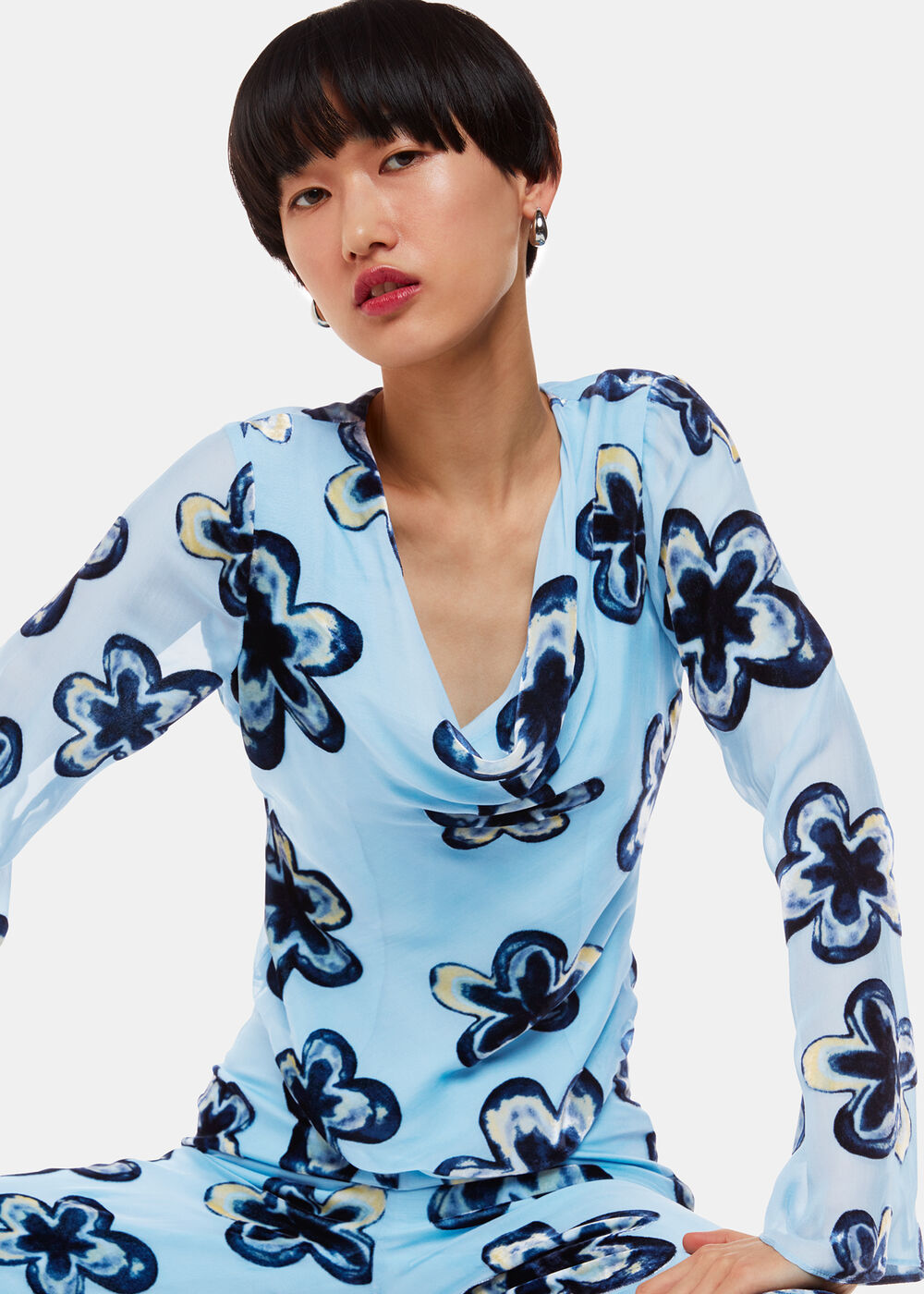 Hazy Floral Velvet Top