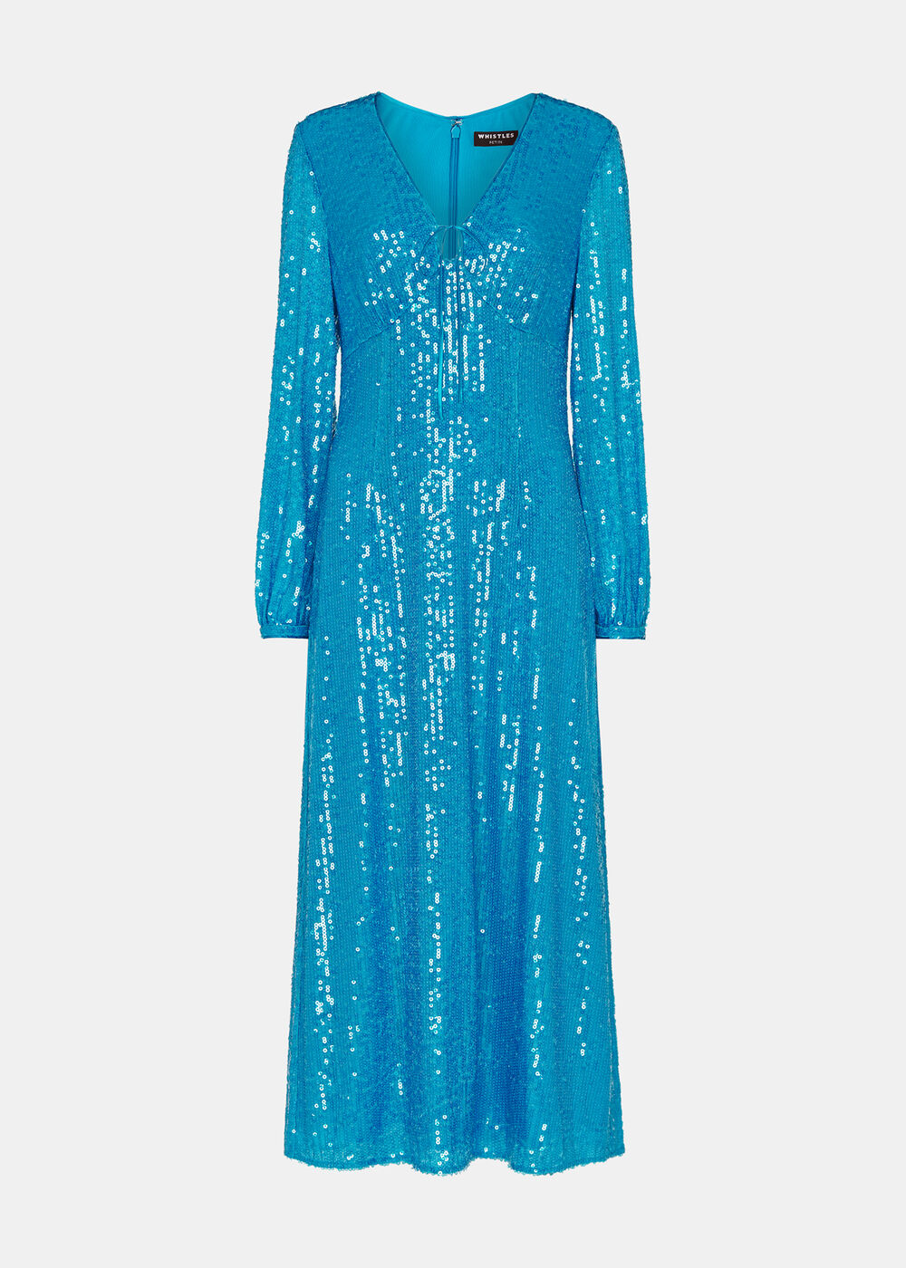 Petite Sequin Keyhole Midi Dress