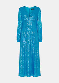 Petite Sequin Keyhole Midi Dress