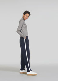 Stripe Cashmere Mix Jogger Navy