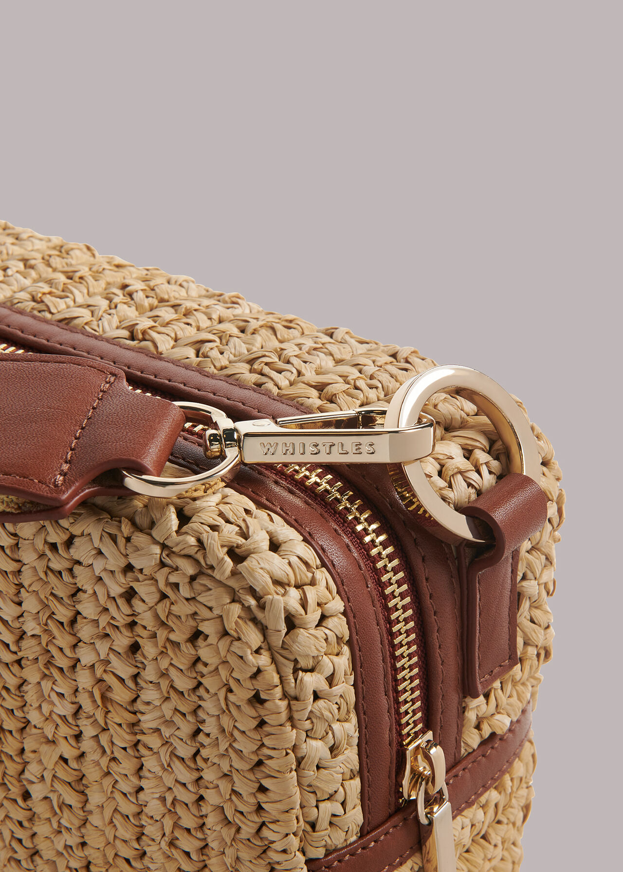 Neutral Straw Bibi Crossbody Bag WHISTLES
