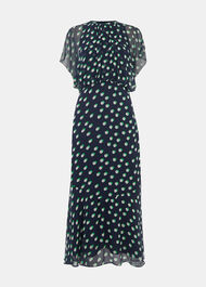 Moon Spot Print Midi Dress