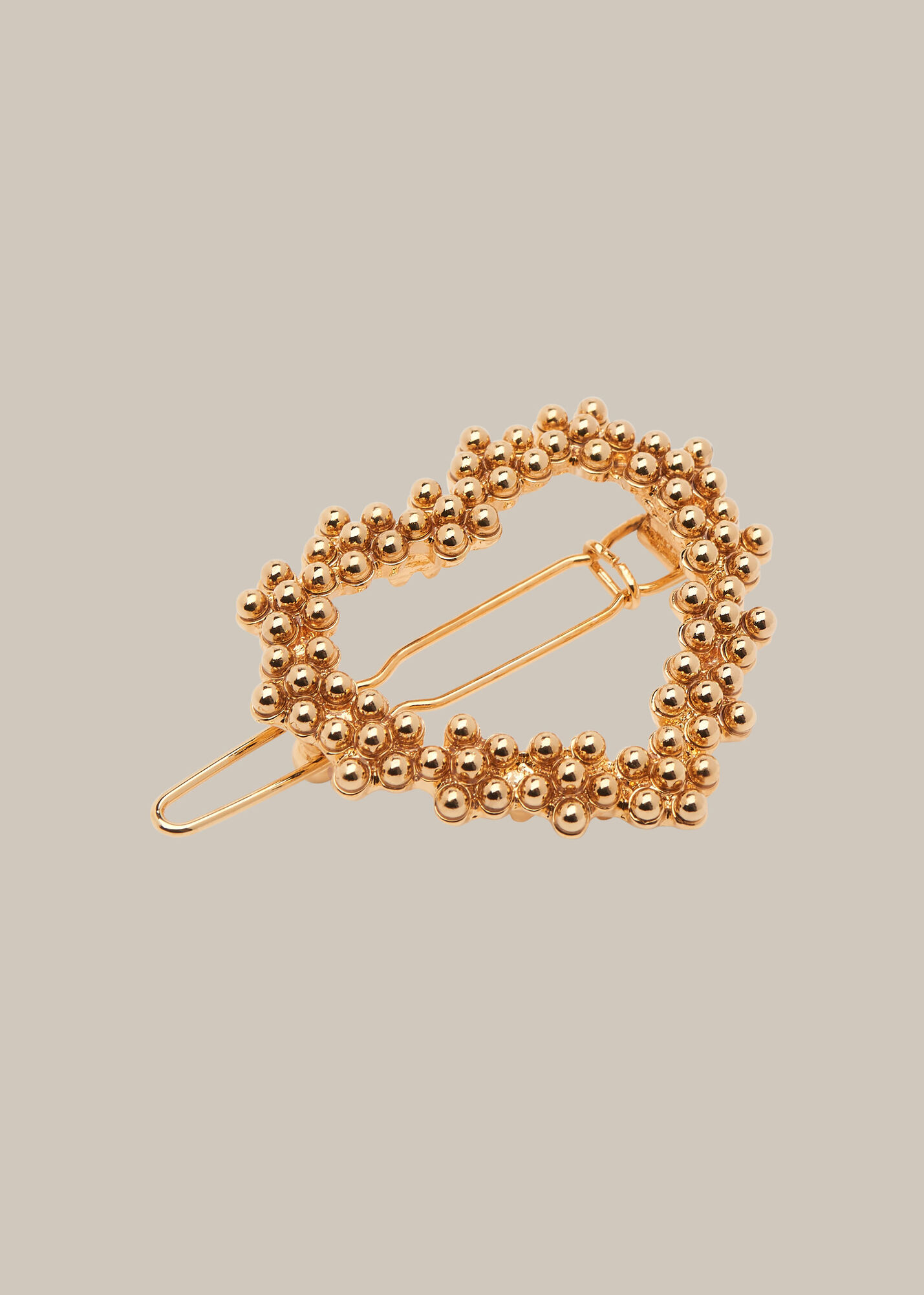 Whistles Women Seed Bead Cluster Heart Clip - Gold - One Size
