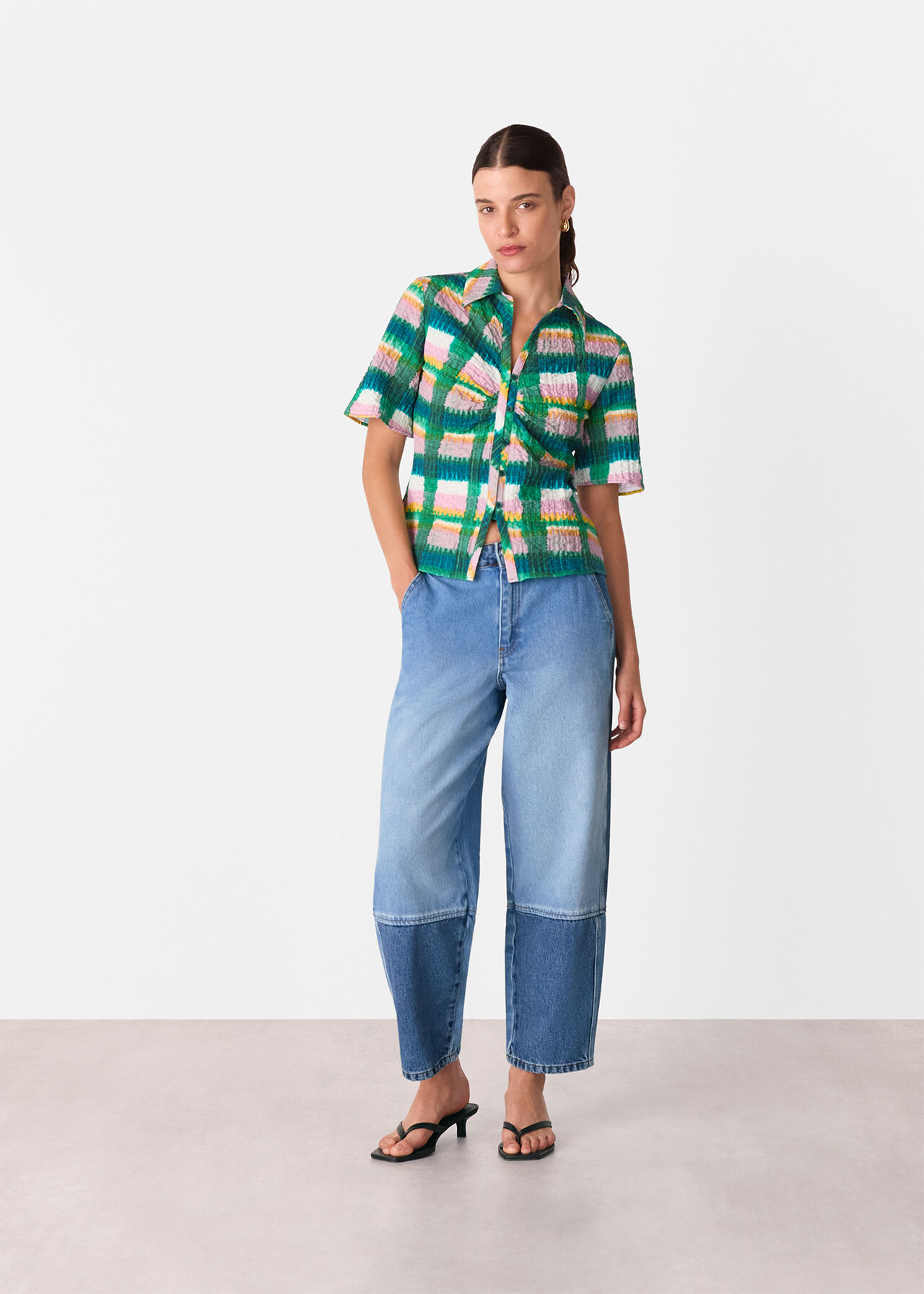 Checked Button Shirt