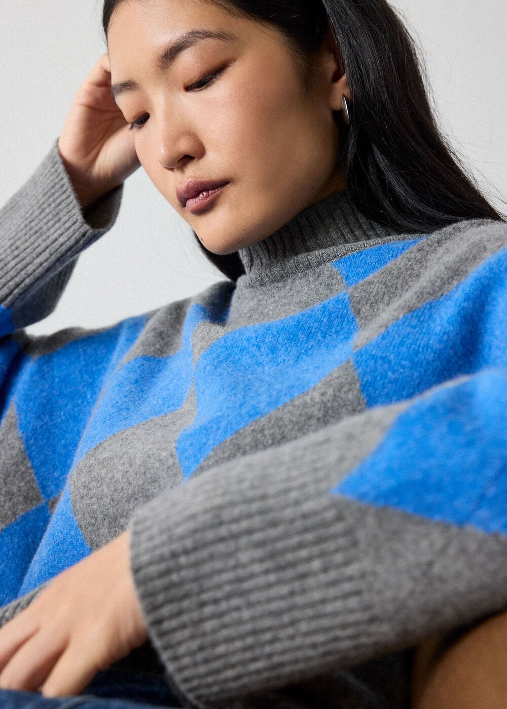 Multicolour Wool Argyle Detail Knit