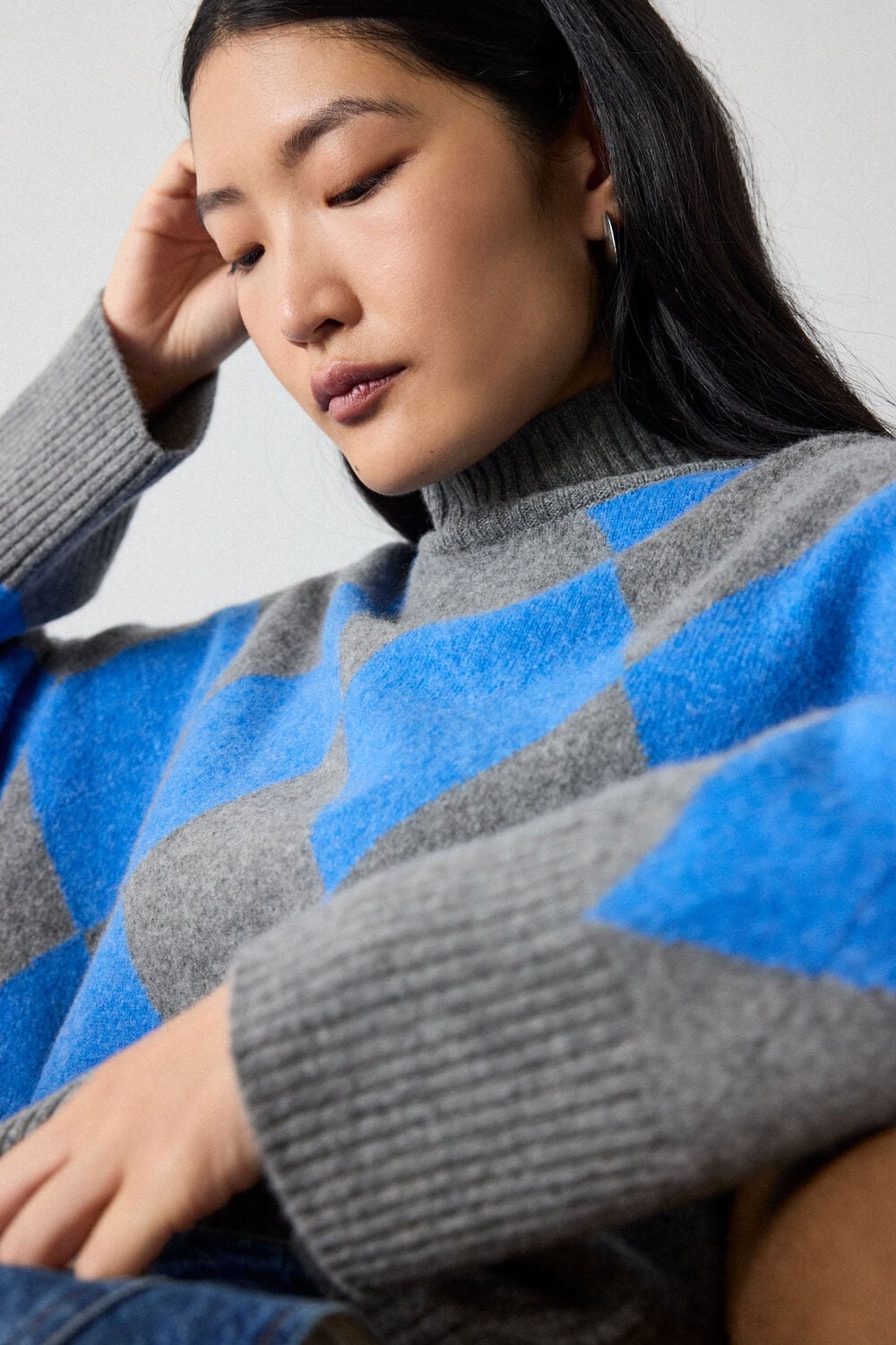 Wool Argyle Detail Knit