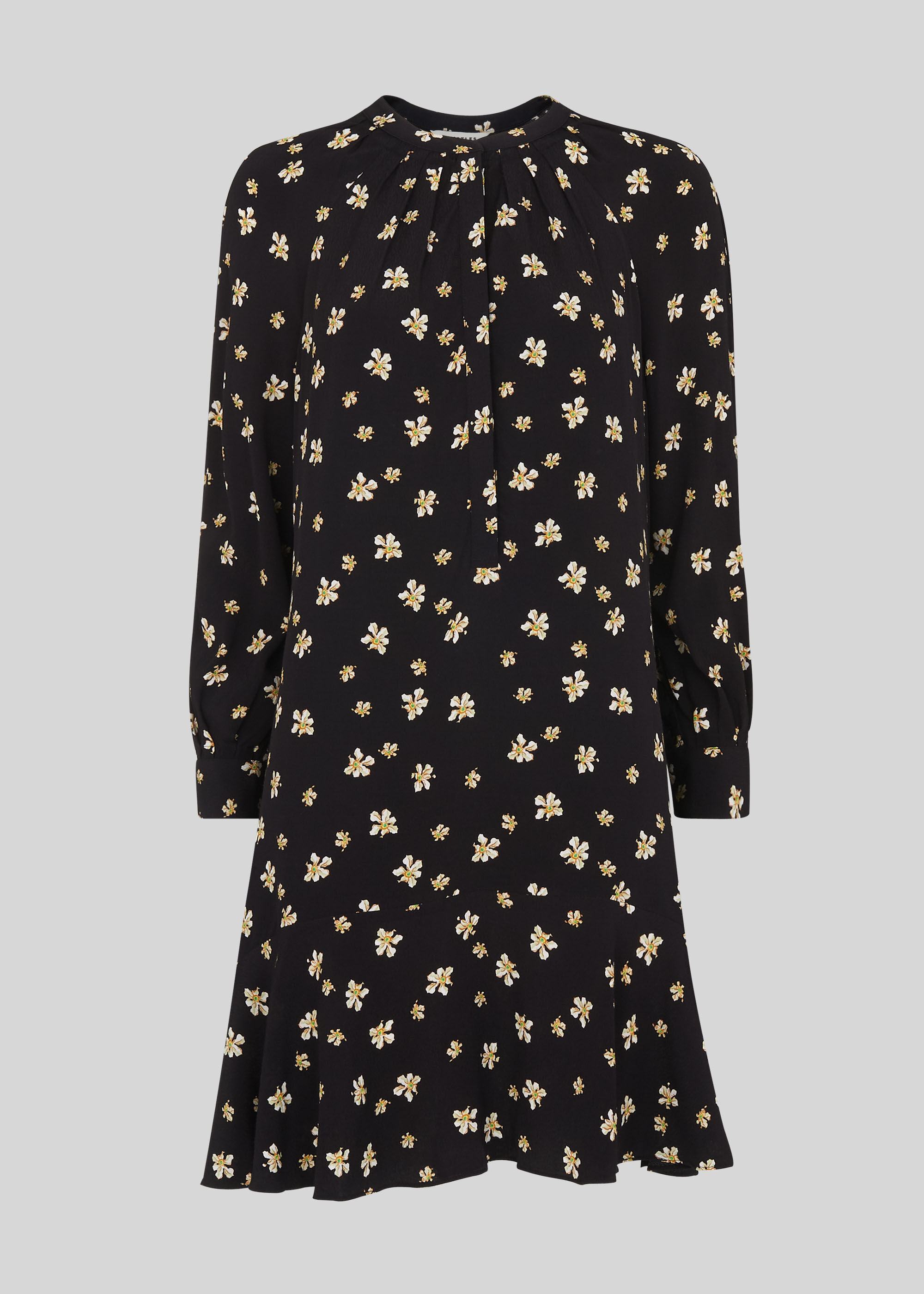 Black Multi Edelweiss Print Shirt Dress WHISTLES Whistles UK