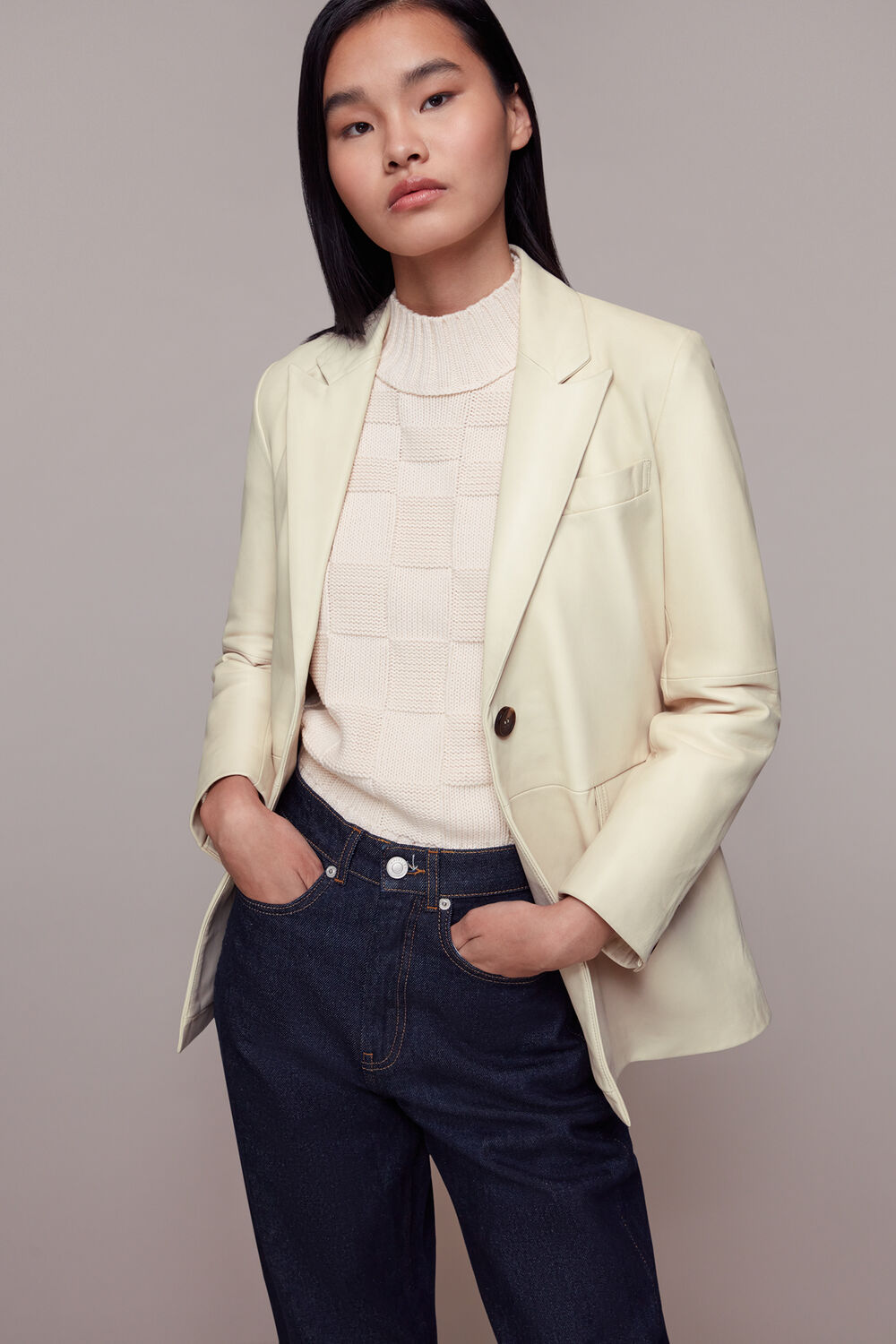 Stina Leather Blazer