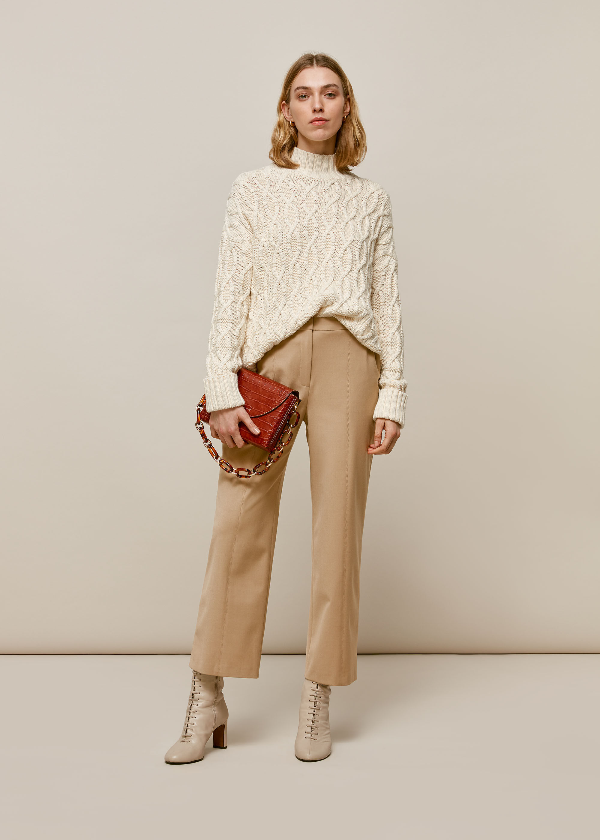 Camel Tapered Trousers  New Look