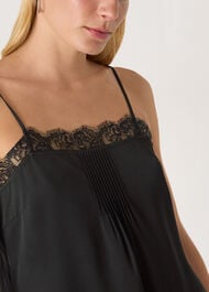 Lace Trim Crepe Cami Top