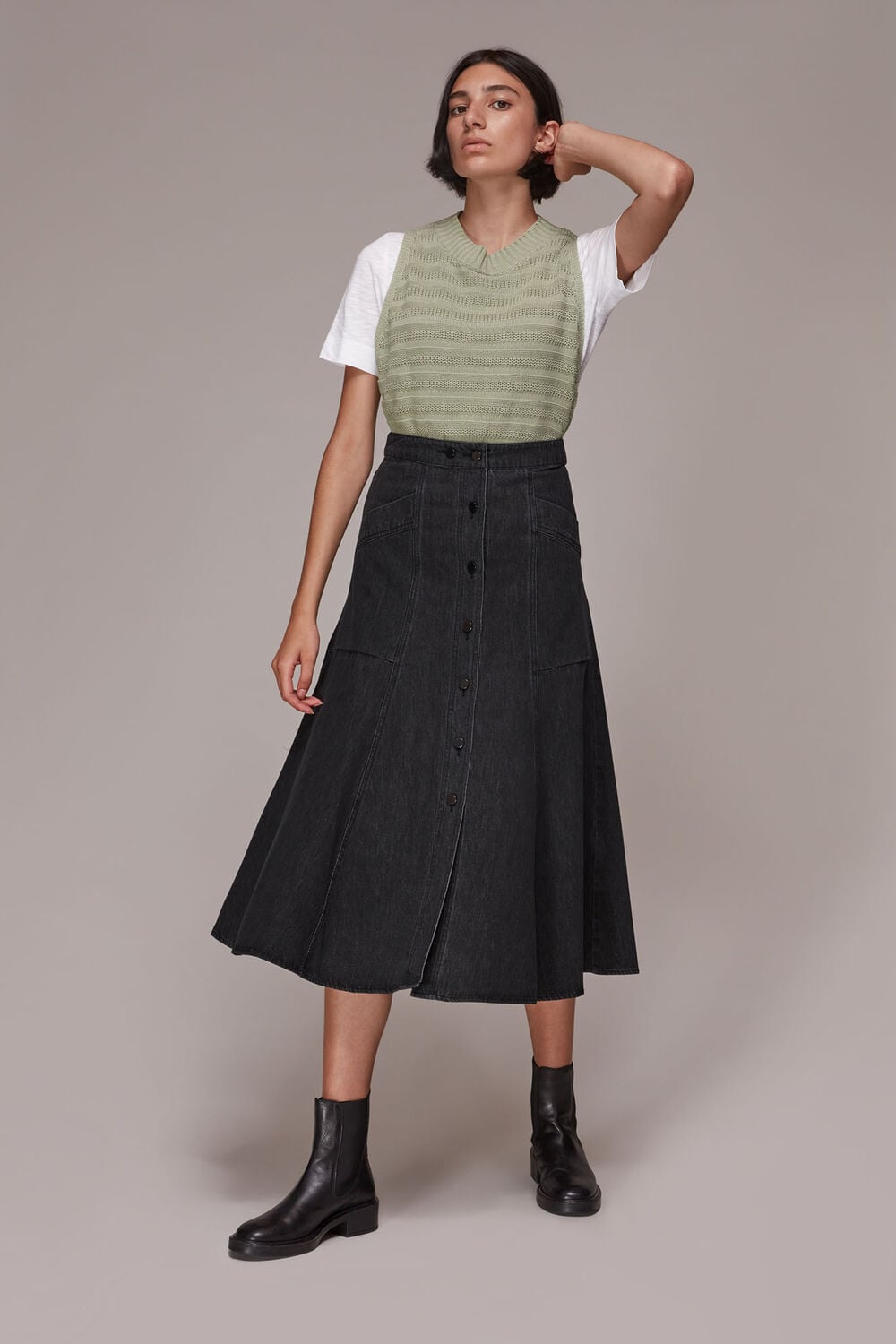 Julia Flare Denim Skirt