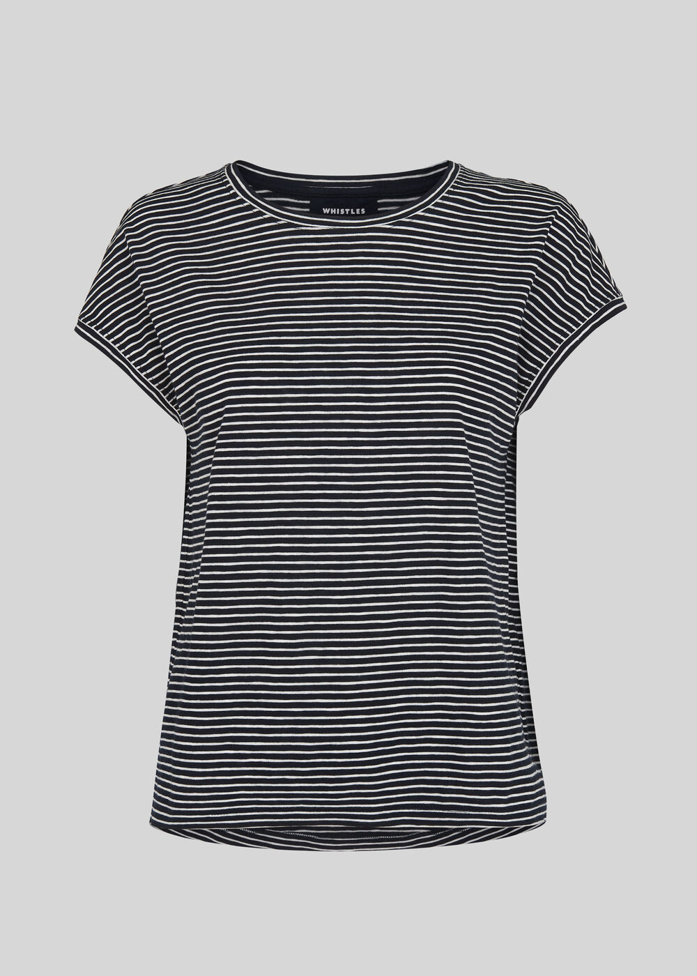 Stripe Minimal Cap Sleeve Navy/Multi
