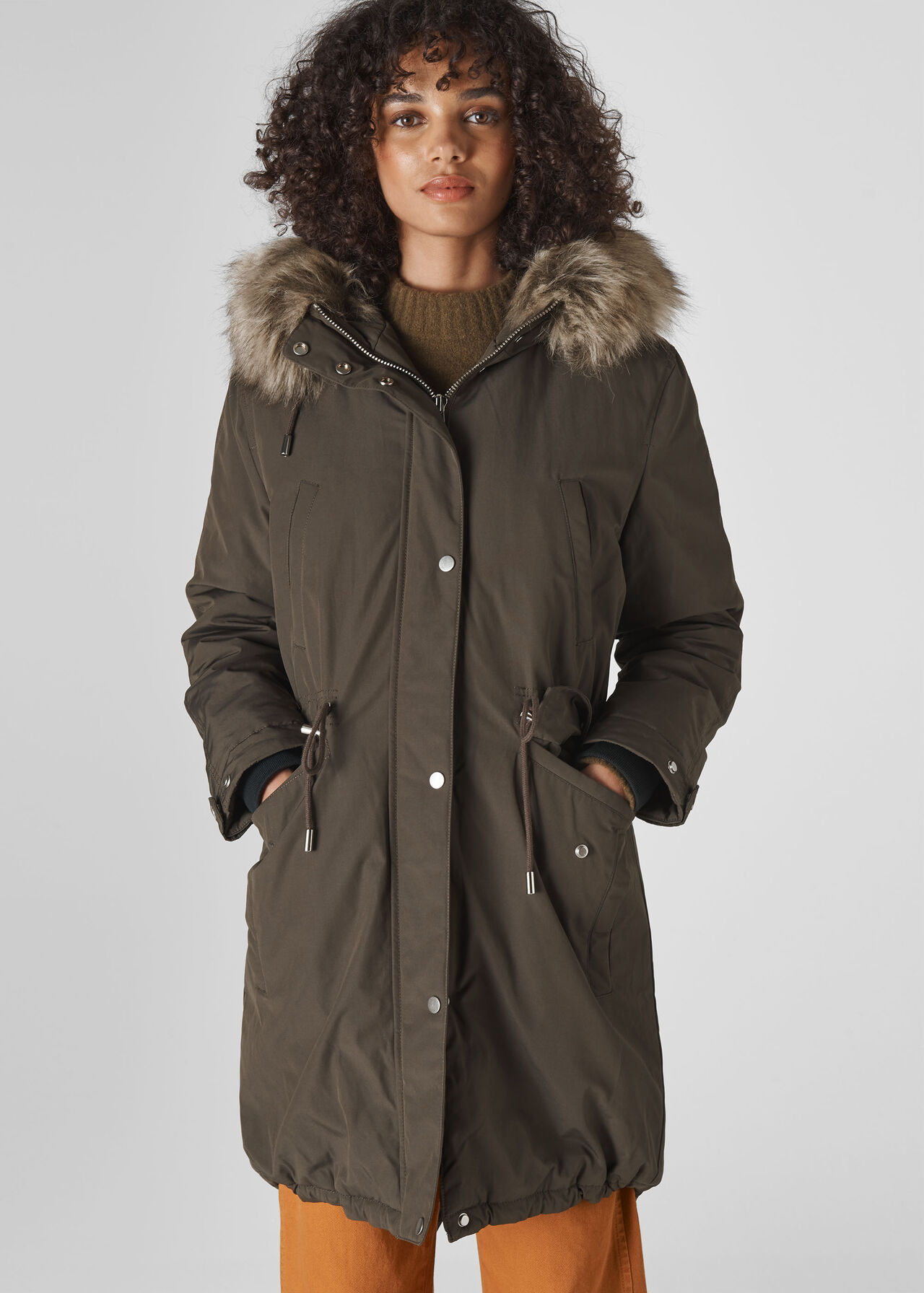 Grey Cleo Casual Parka | WHISTLES | Whistles
