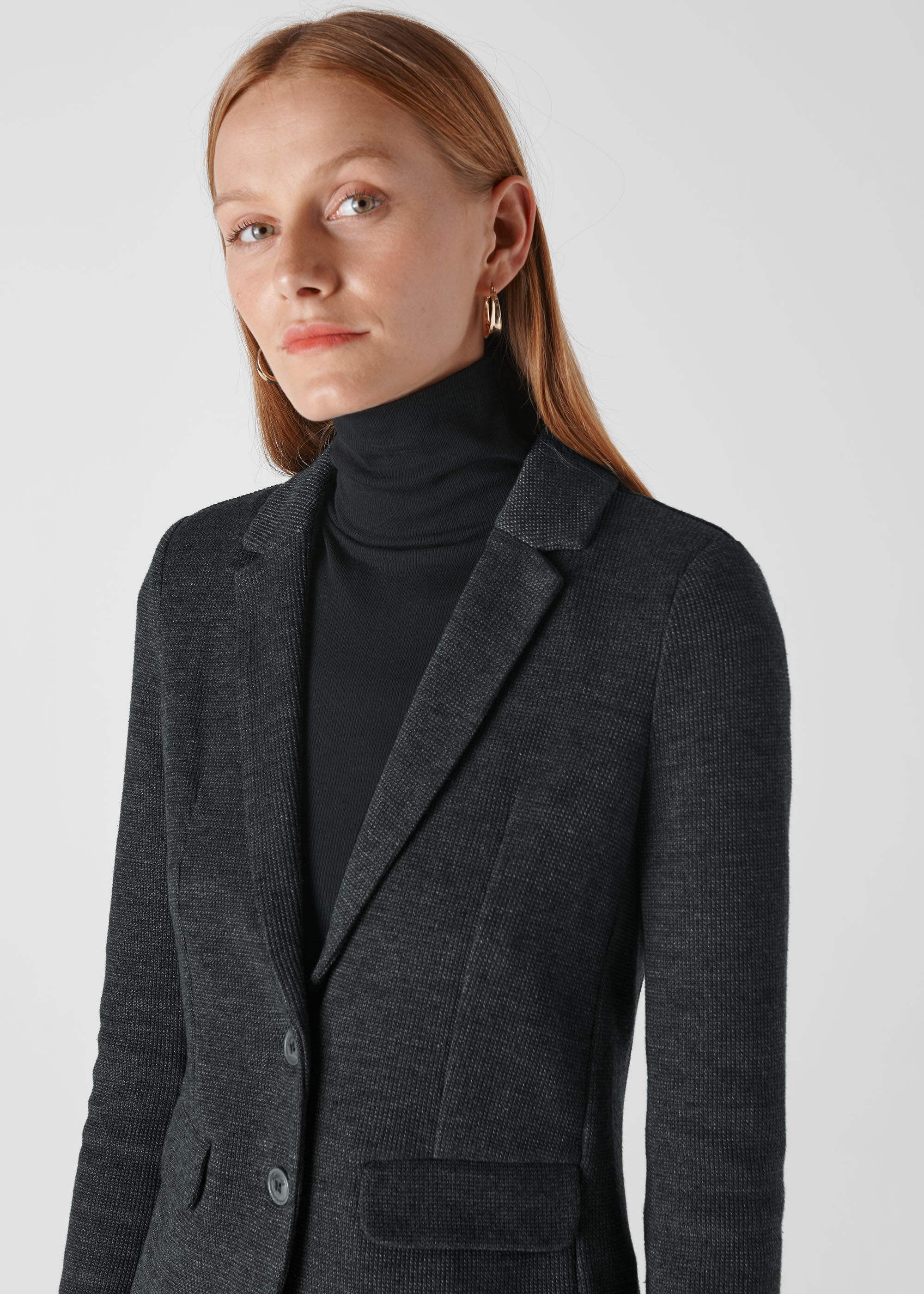 Dark Grey Slim Jersey Jacket | WHISTLES 