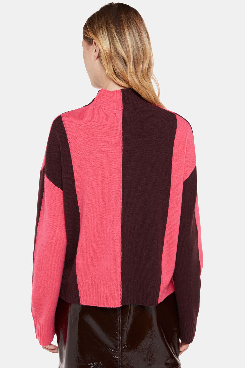 Vertical Stripe Funnel neck