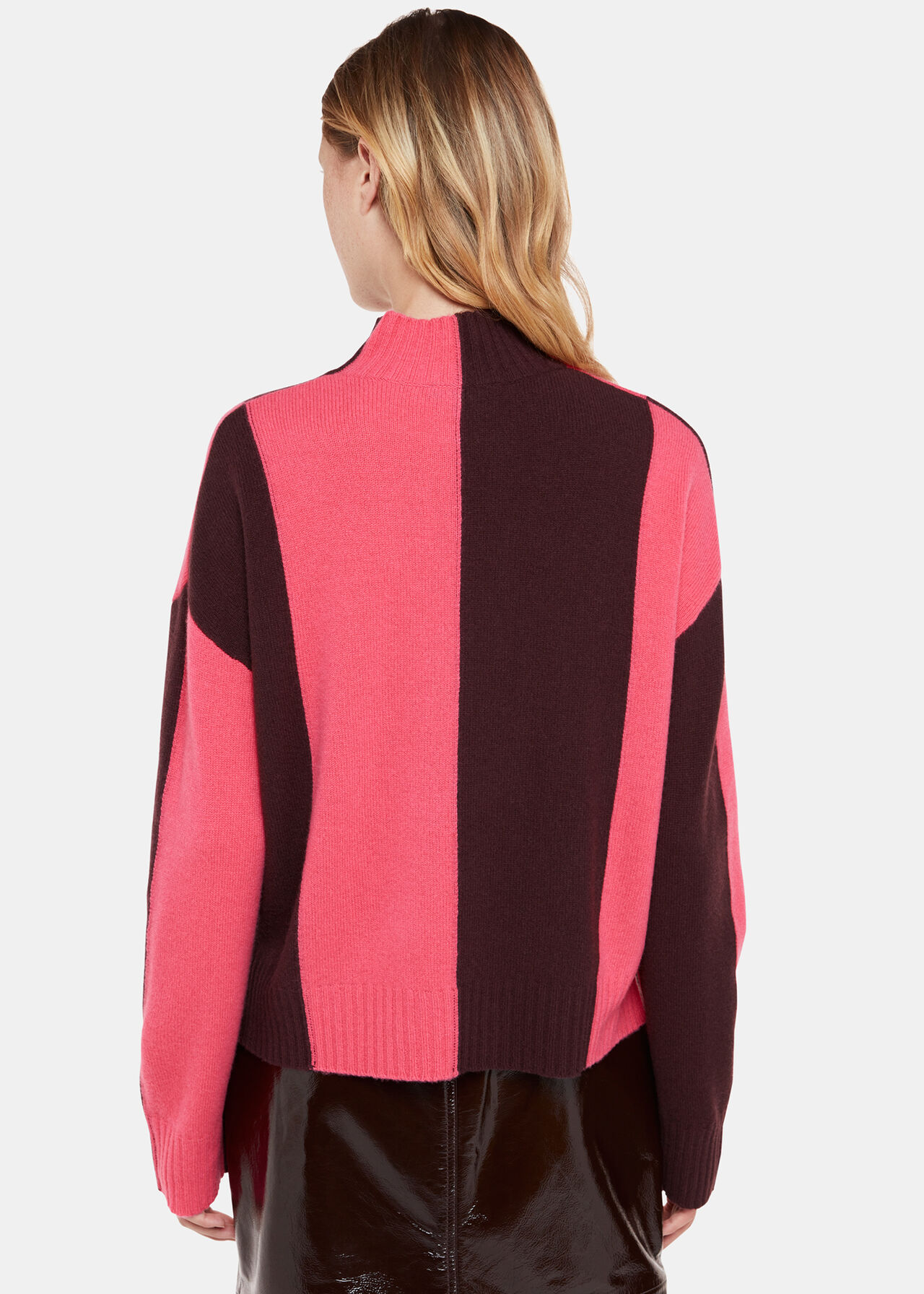 Vertical Stripe Funnel neck
