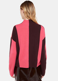 Vertical Stripe Funnel neck