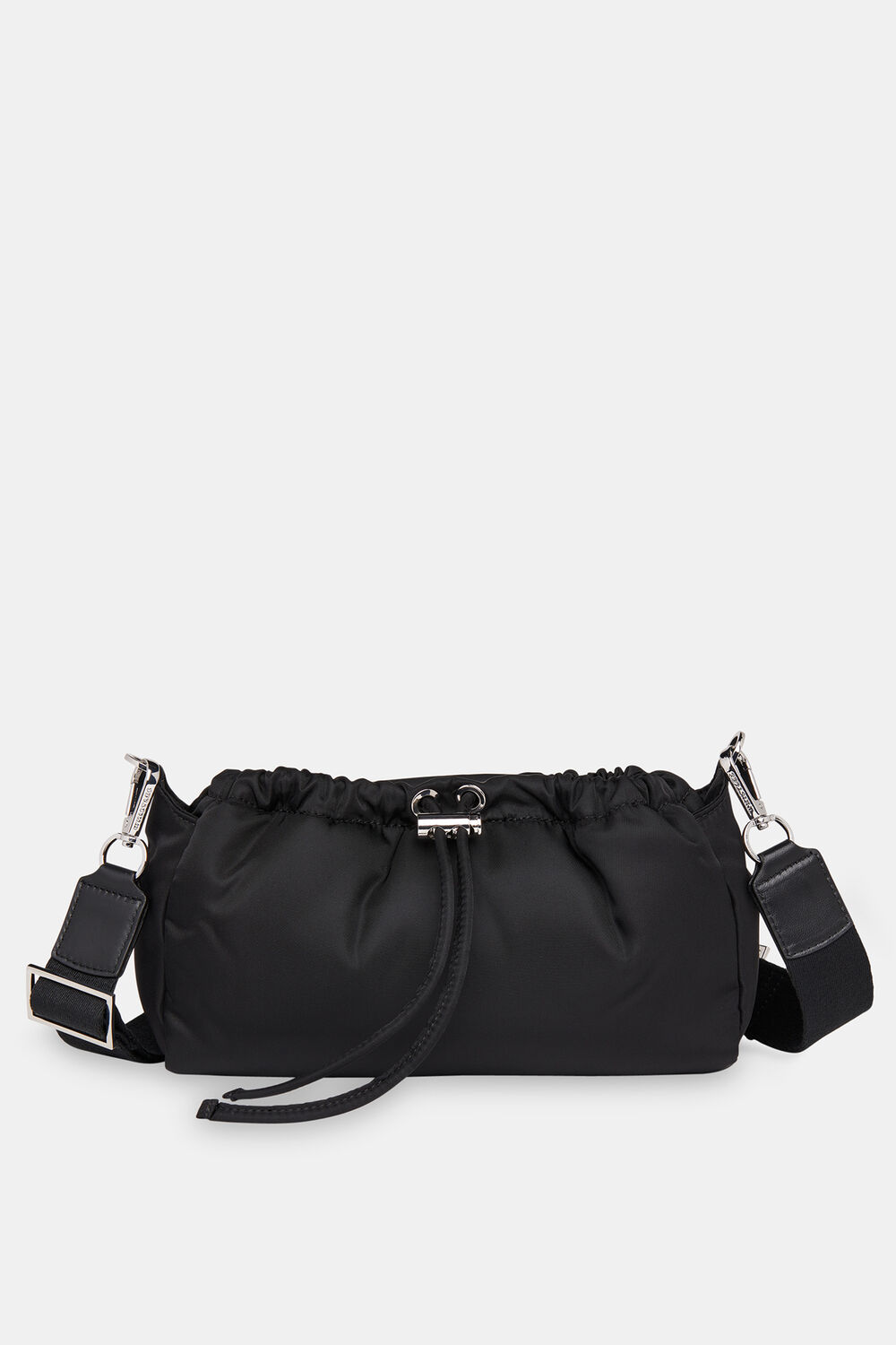 Black Benny Drawstring Crossbody Bag