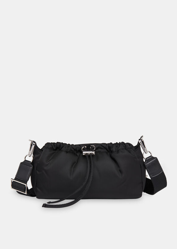 Black Benny Drawstring Crossbody Bag