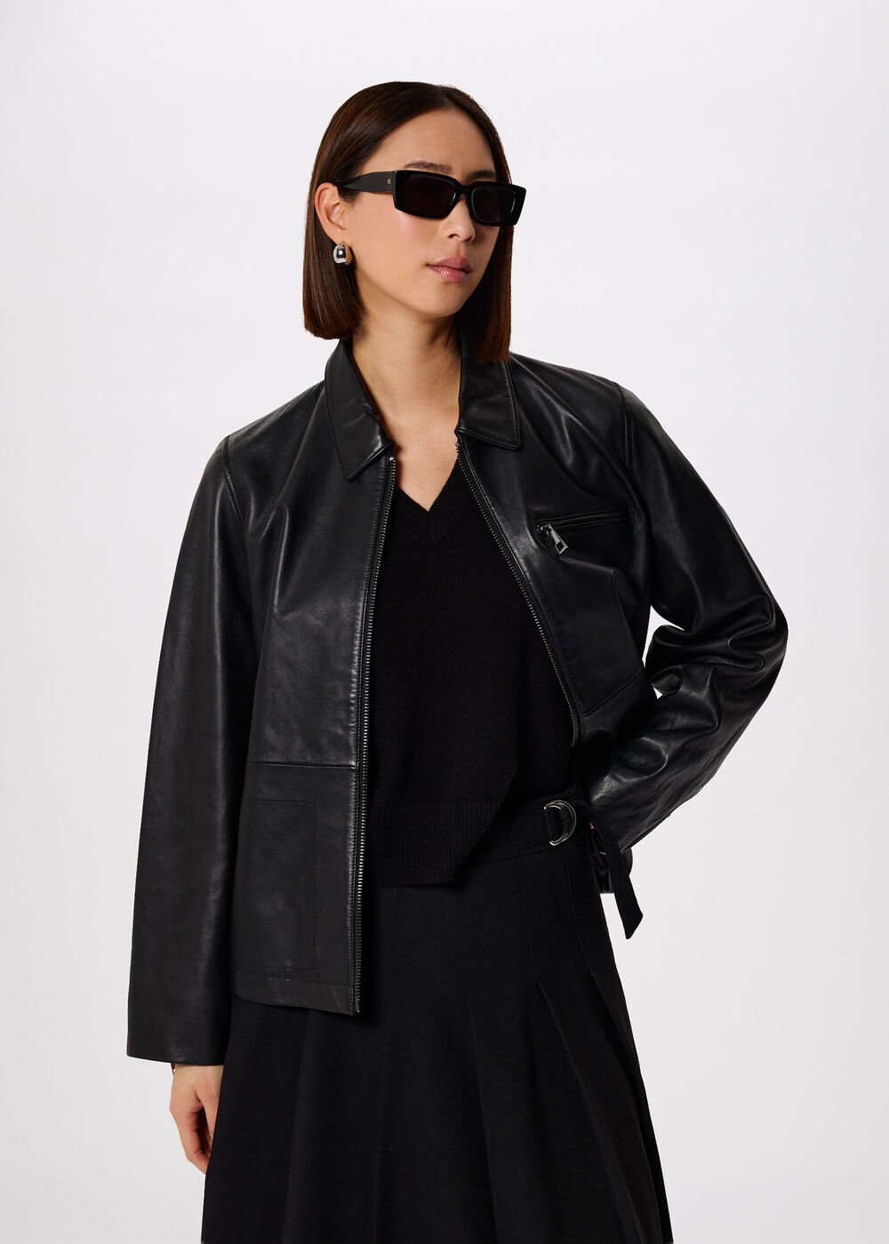 Kate Zip Leather Jacket