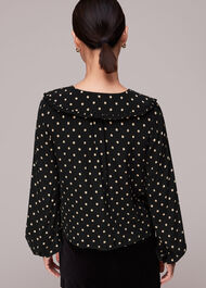 Spot Print Collar Top