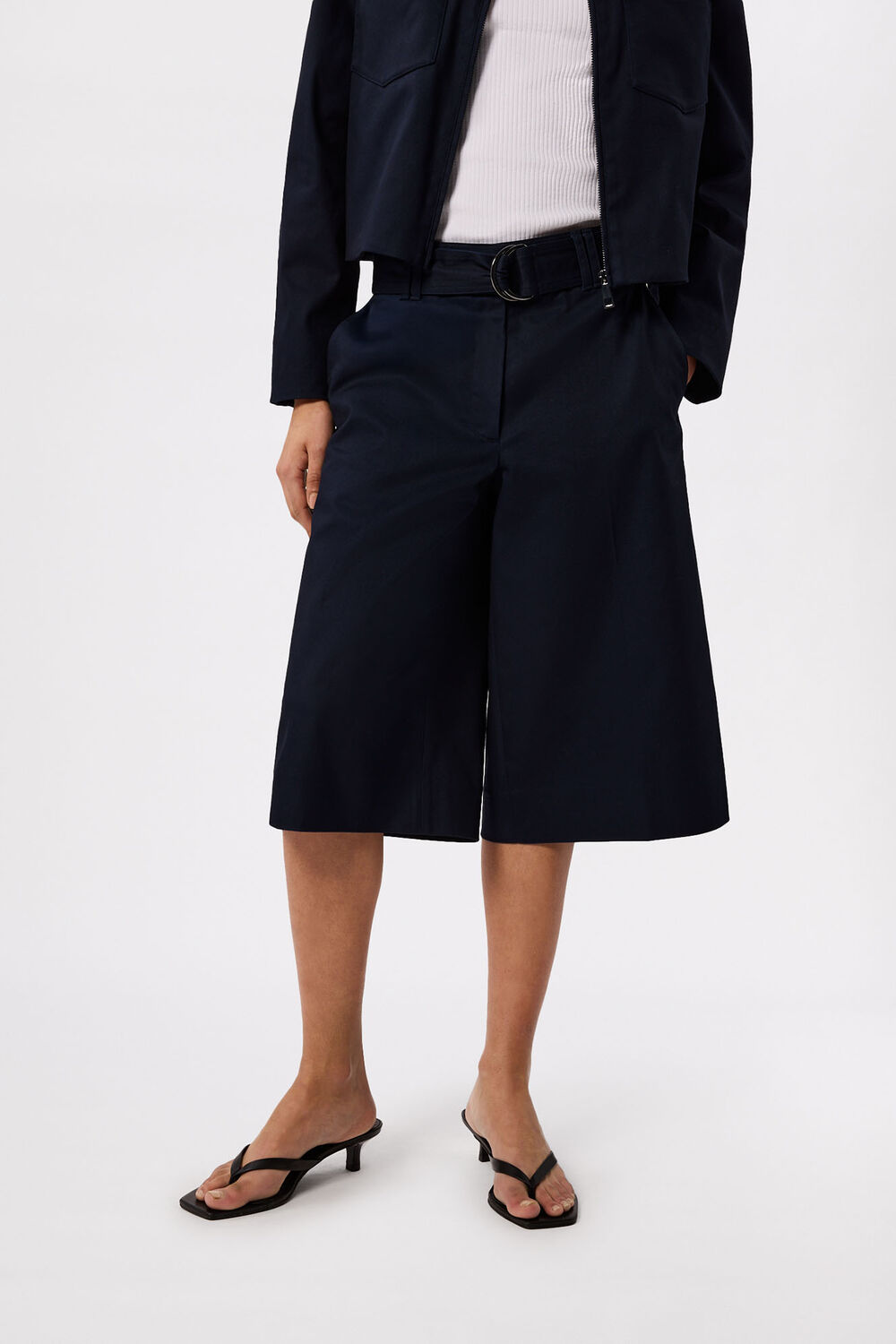 Navy Compact Cotton Bermuda Short
