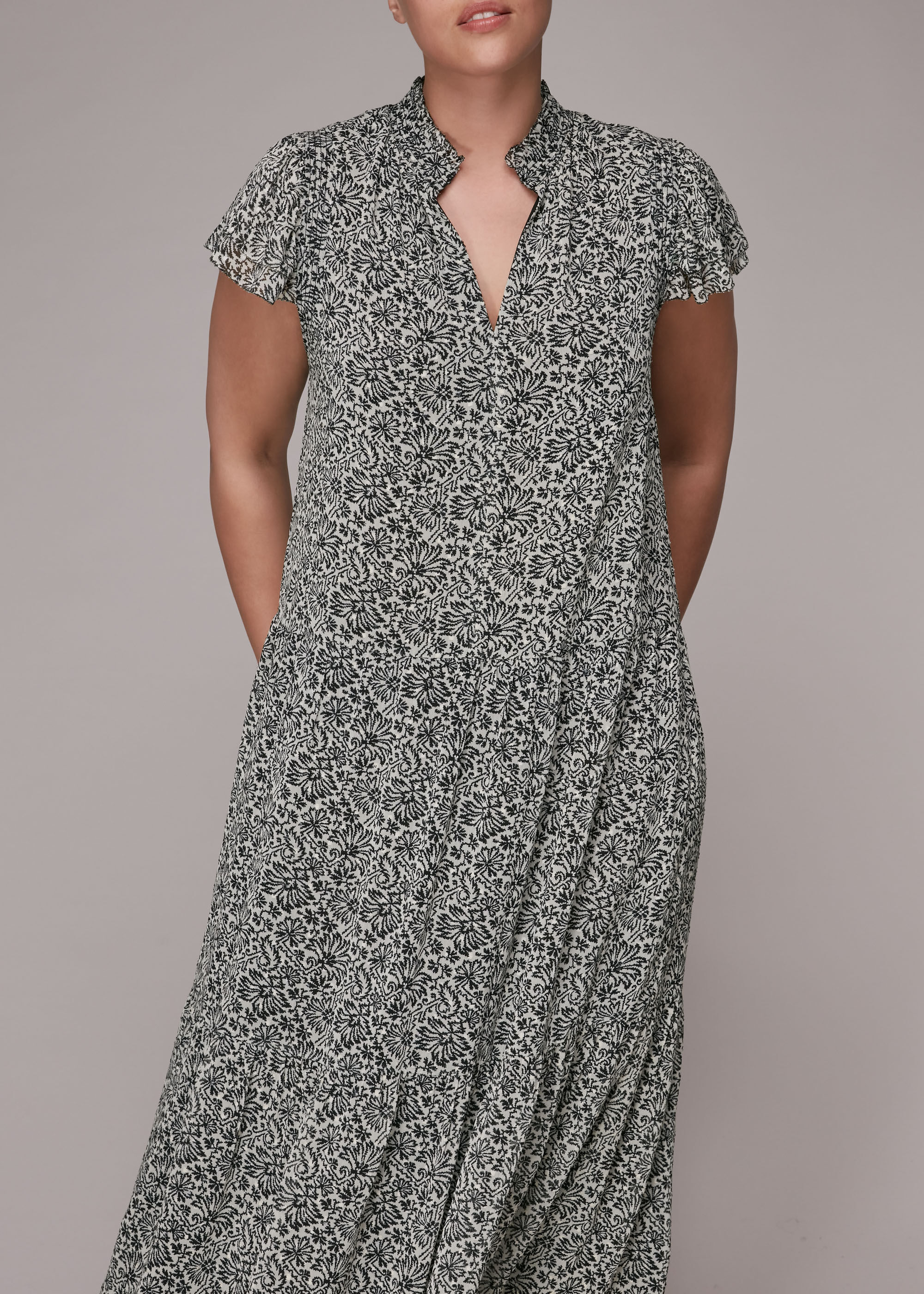 Whistles animal print tiered dress cheap