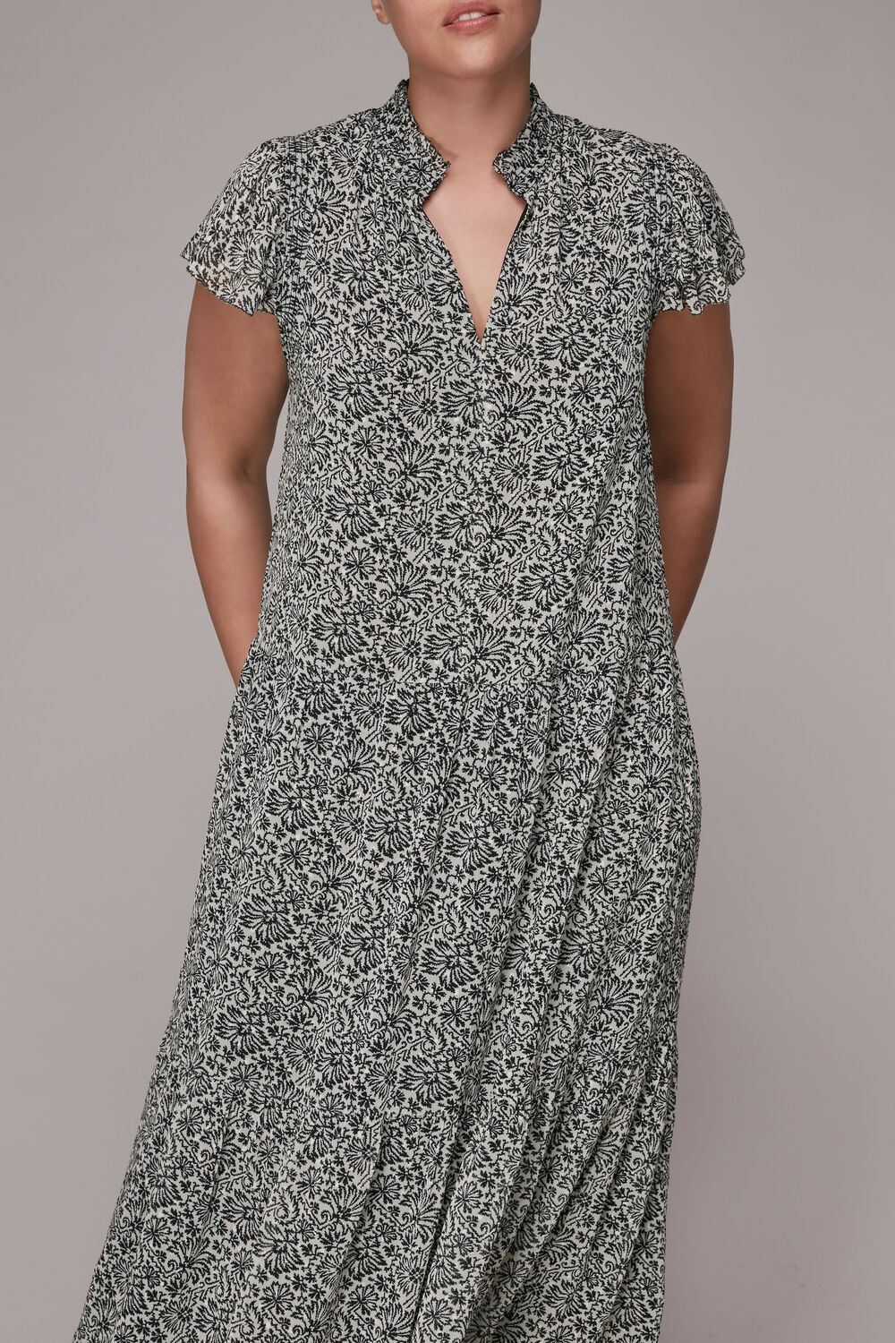 Indo Floral Print Tiered Dress