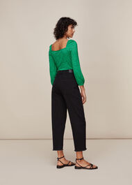 Sketched Floral Sweetheart Top Green/Multi