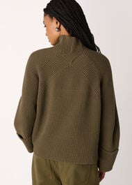 Rib Cable High Neck Jumper