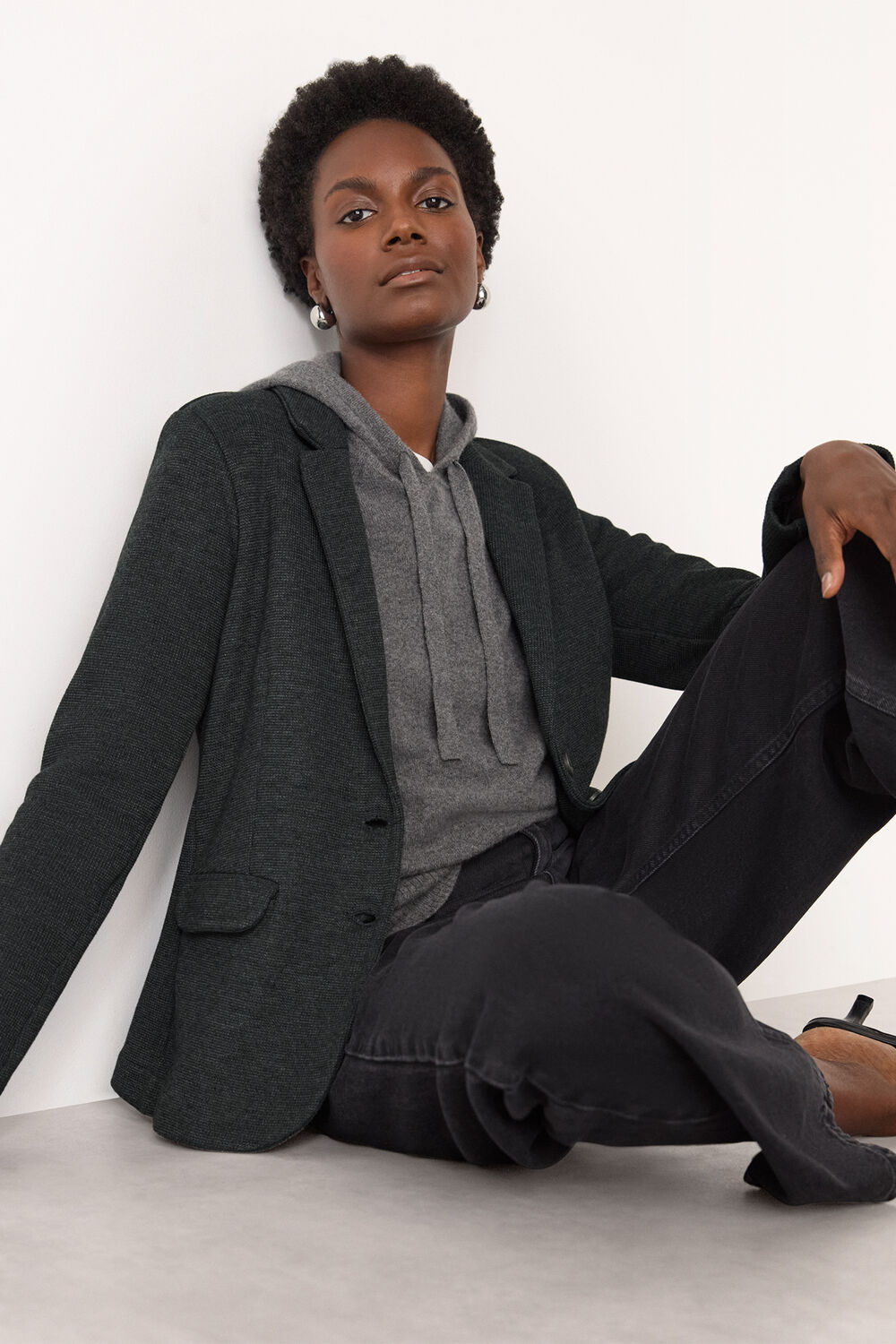 Dark Grey Slim Jersey Jacket