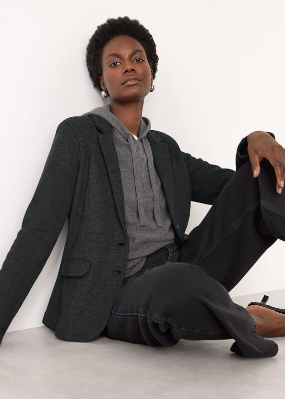 Dark Grey Slim Jersey Jacket