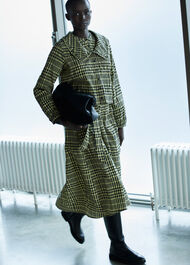 NORA GINGHAM CHECK MIDI DRESS