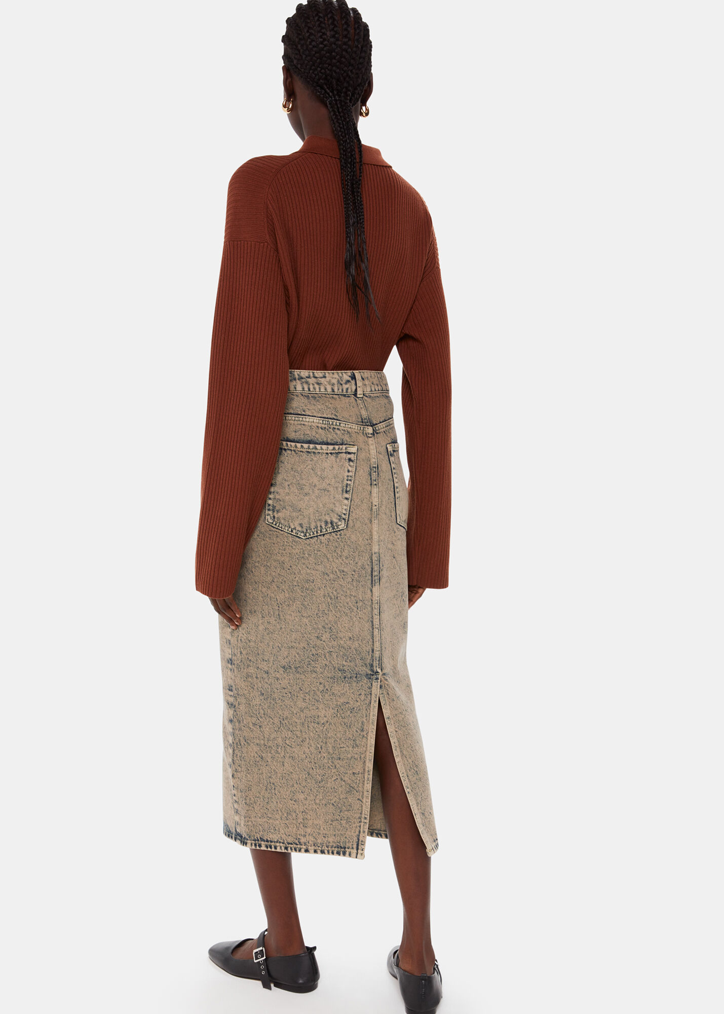 Jupe Crayon En Denim Acid-wash Desperado - Taille 4-S (haute Taille) - Neuve Sans étiquette