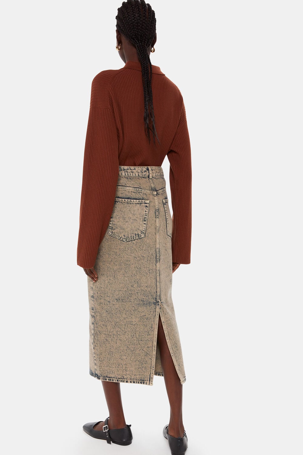 Acid Wash Denim Skirt