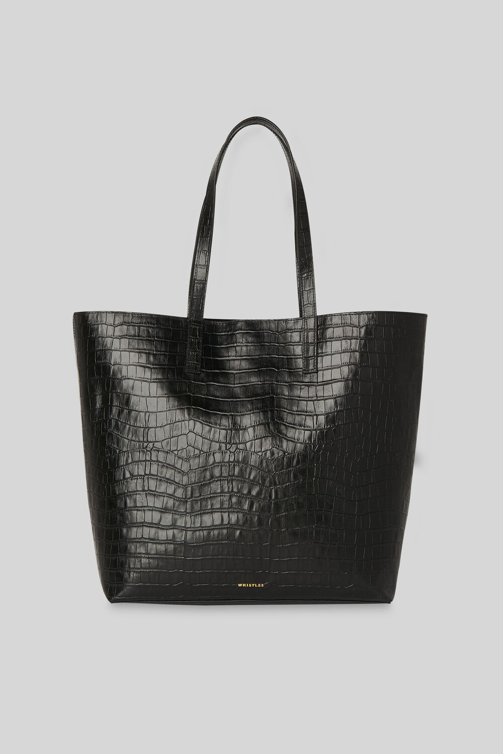 Denmark Unlined Croc Tote Black