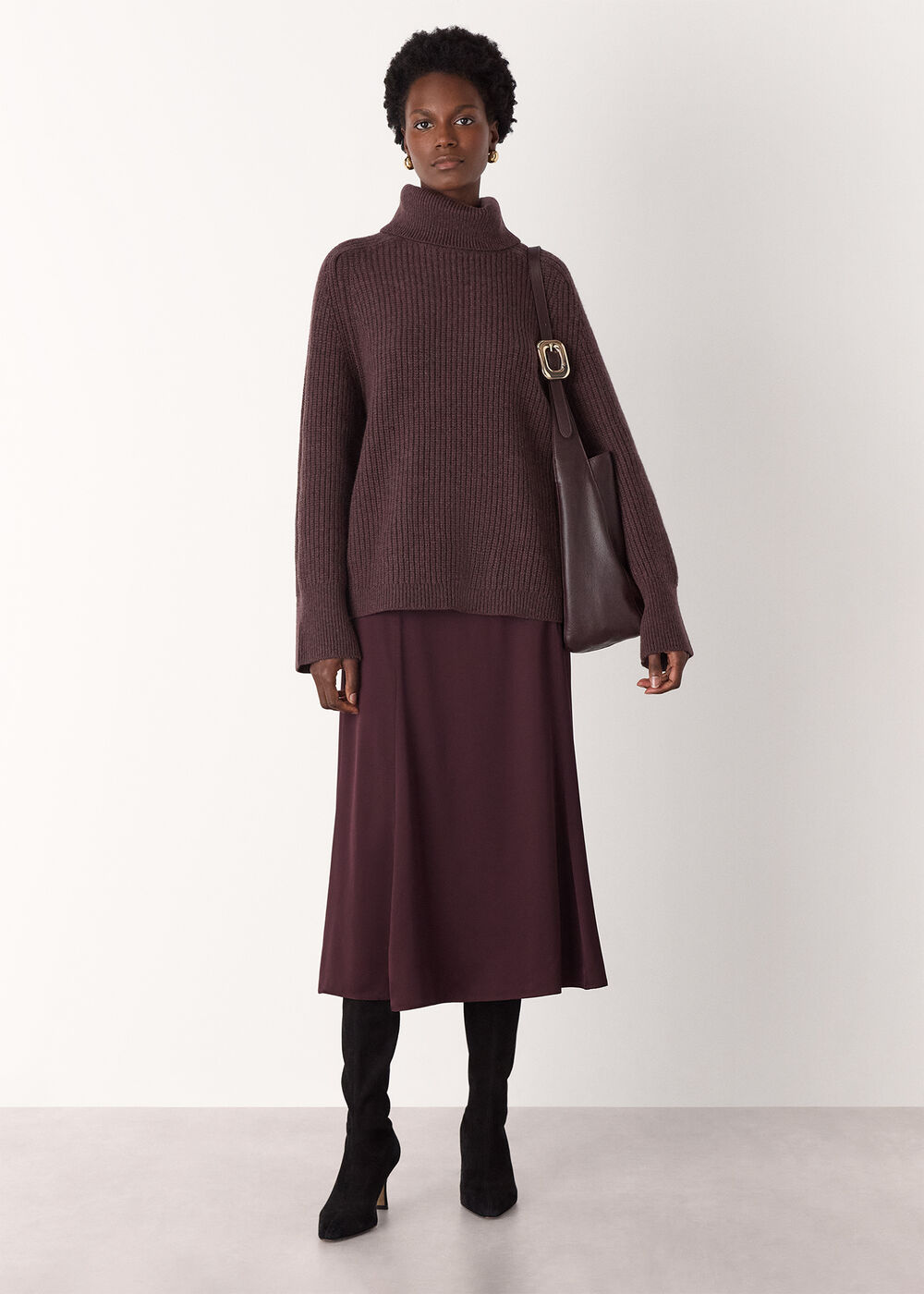 Midi Satin Bias Skirt