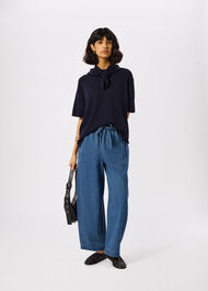 Casual Denim Barrel Trouser