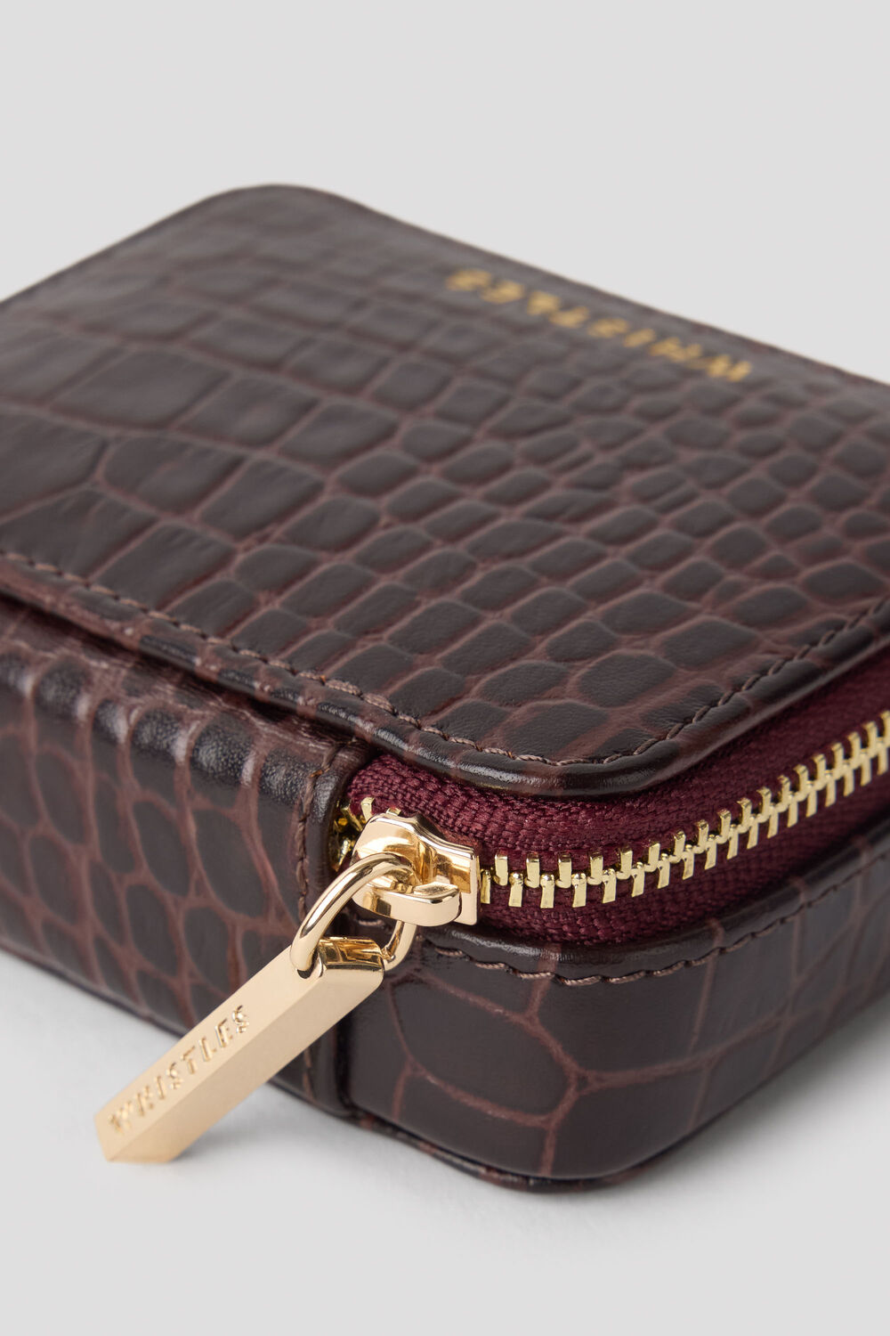 Brown Croc Leather Jewellery Box